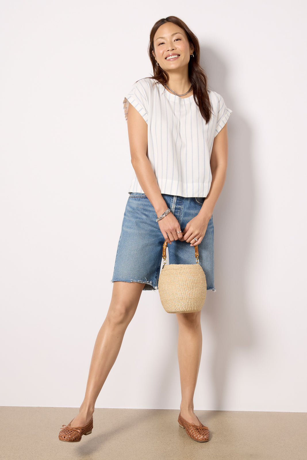 Button Back Stripe Top - Image 2