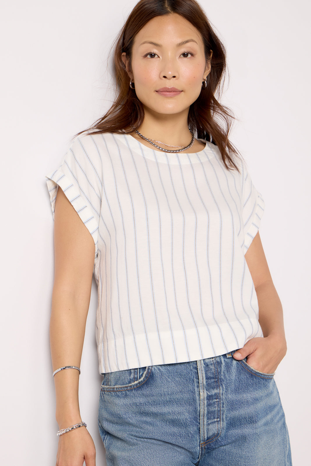 Button Back Stripe Top - Image 3