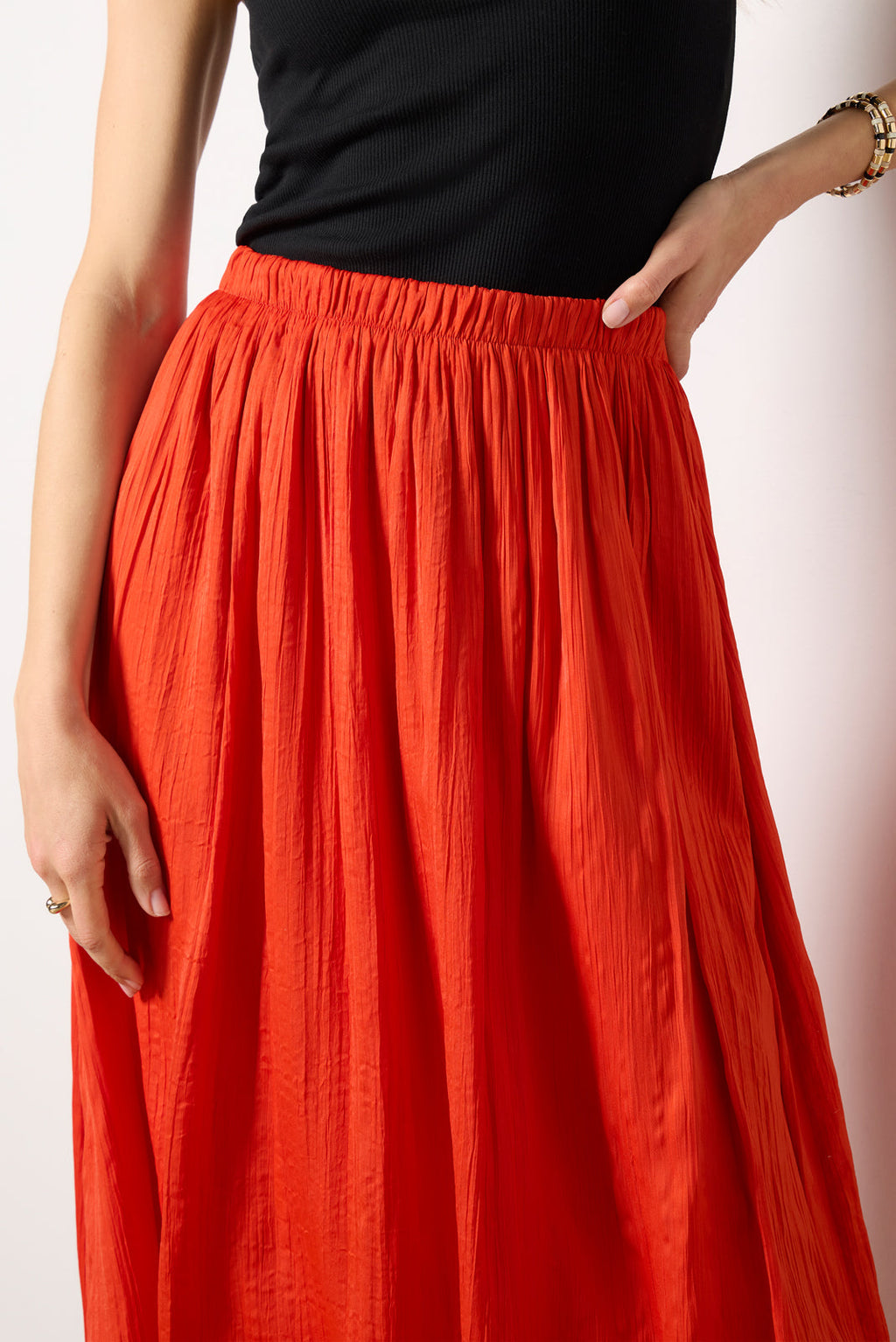 Claire Satin Midi Skirt - Image 2