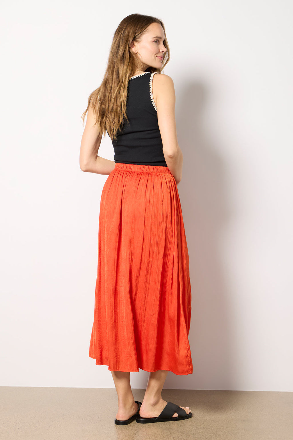 Claire Satin Midi Skirt - Image 4