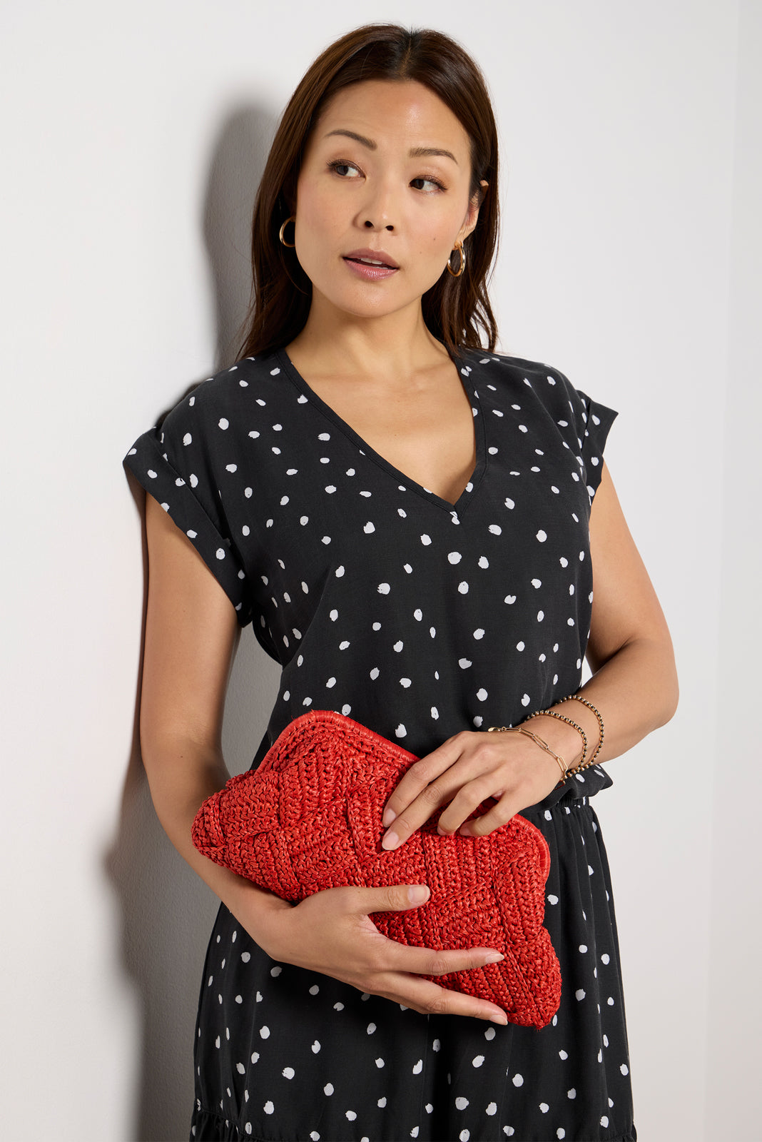 Textured V Neck Top - Image 2