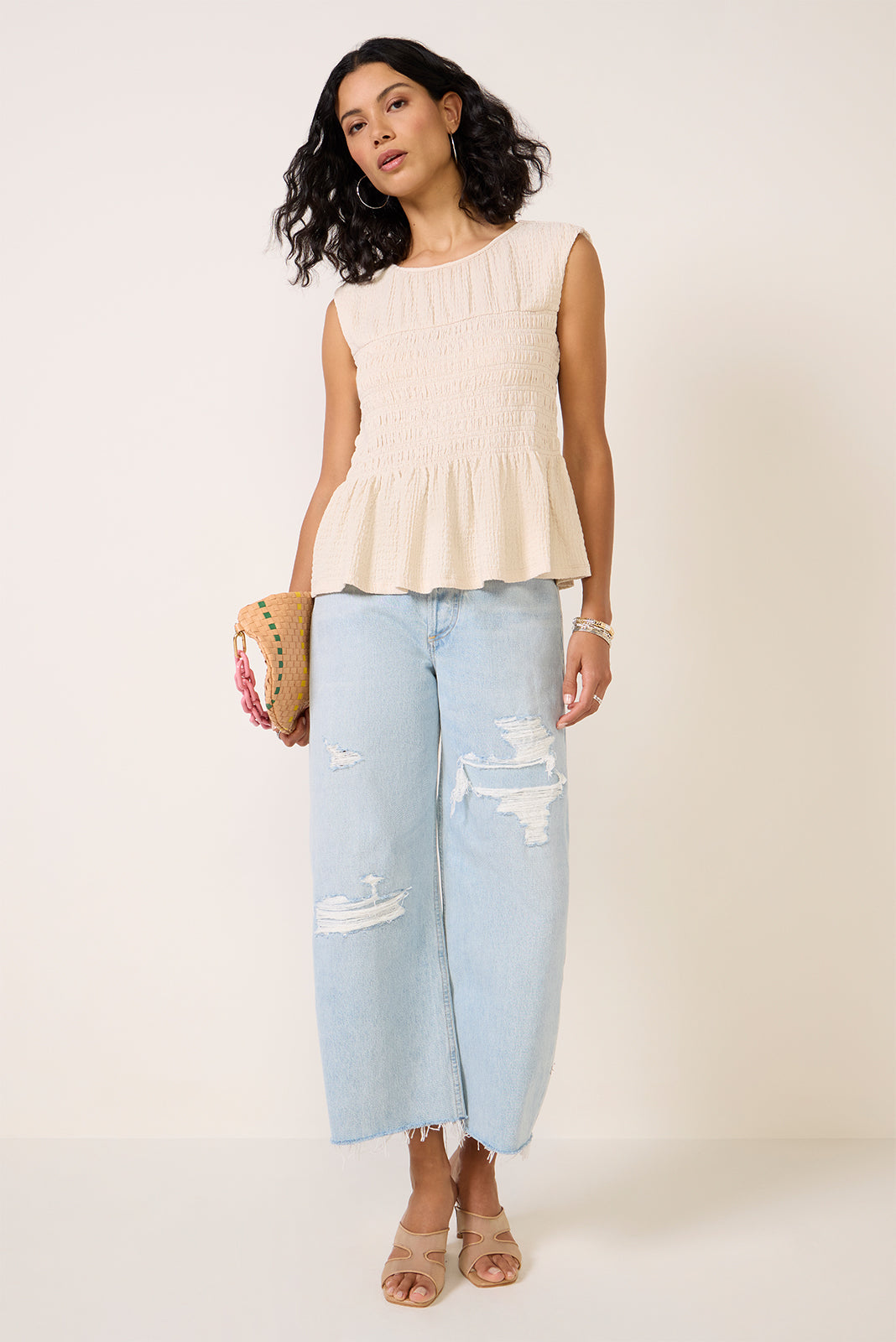 Luna Textured Smocked Waist Tee - Image 5