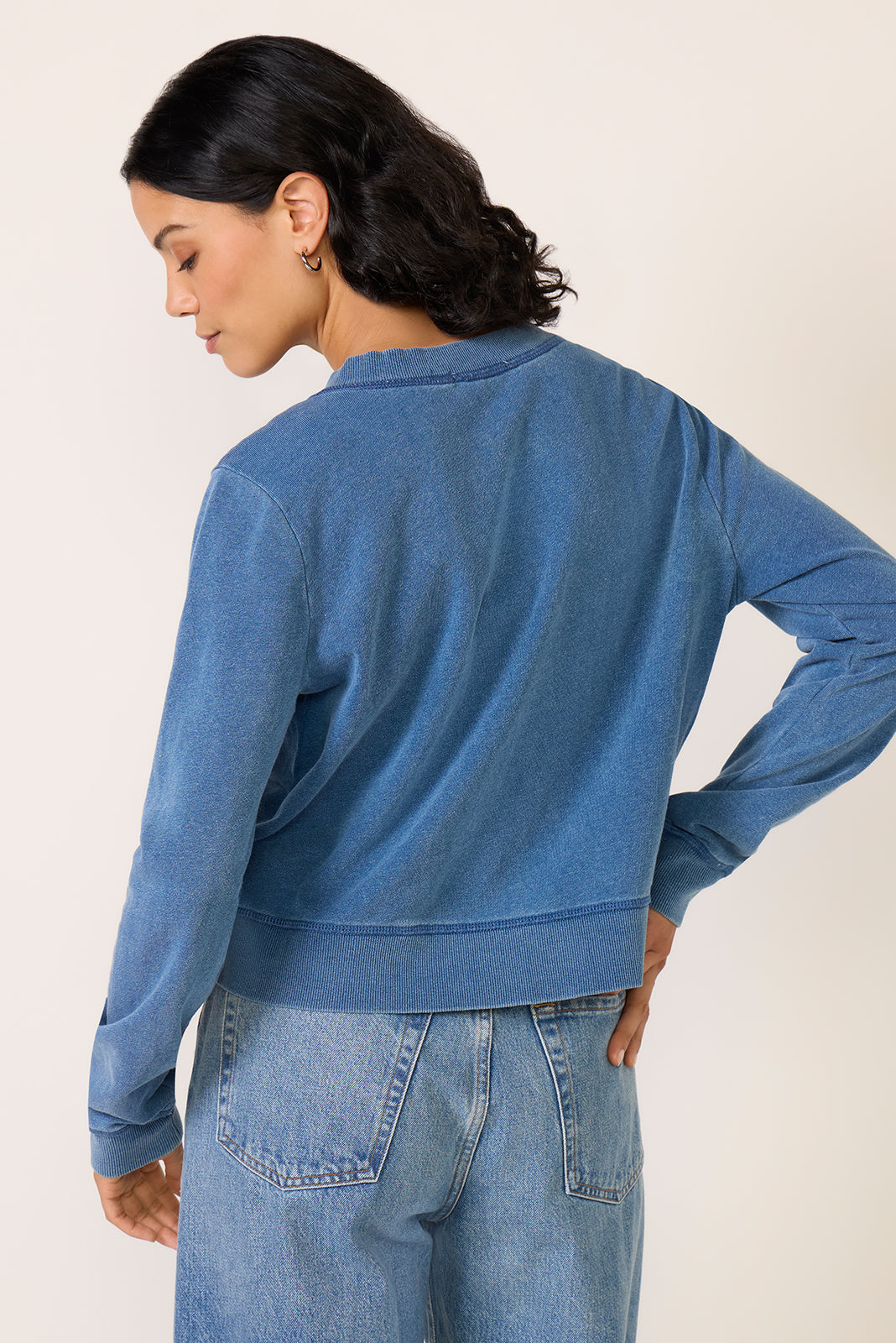 Daily Knit Denim Cardigan - Image 4