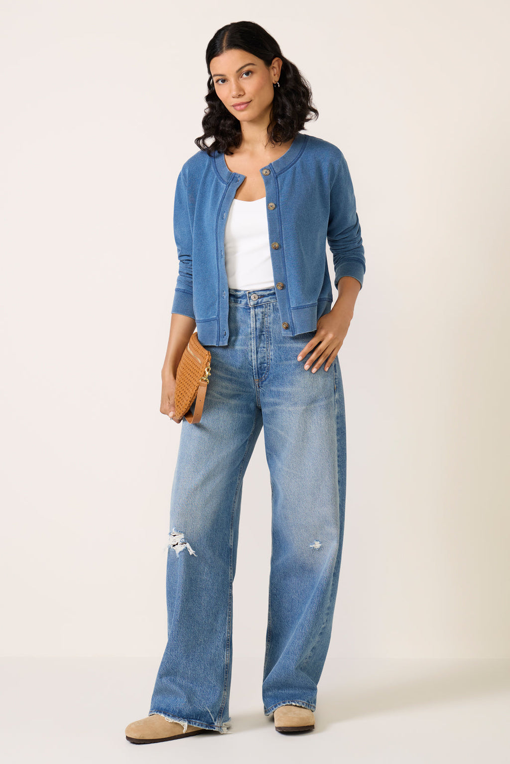 Daily Knit Denim Cardigan - Image 5