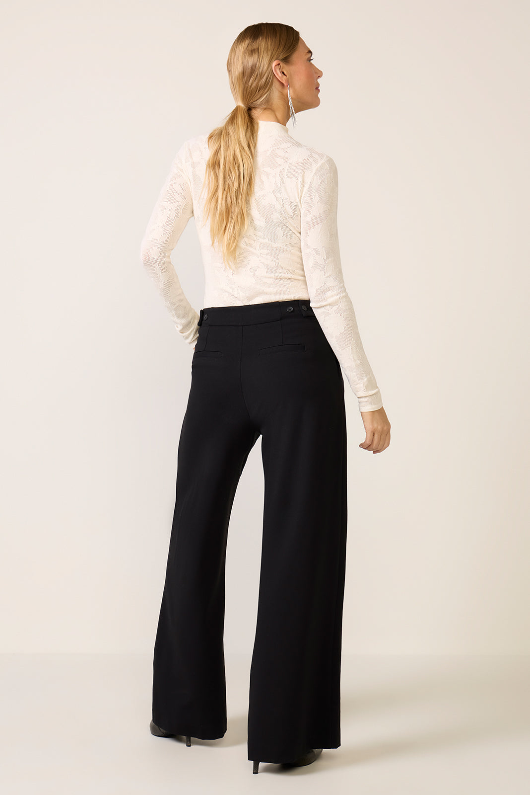 Cheryl Pleated Knit Wide Leg Trouser - Image 4