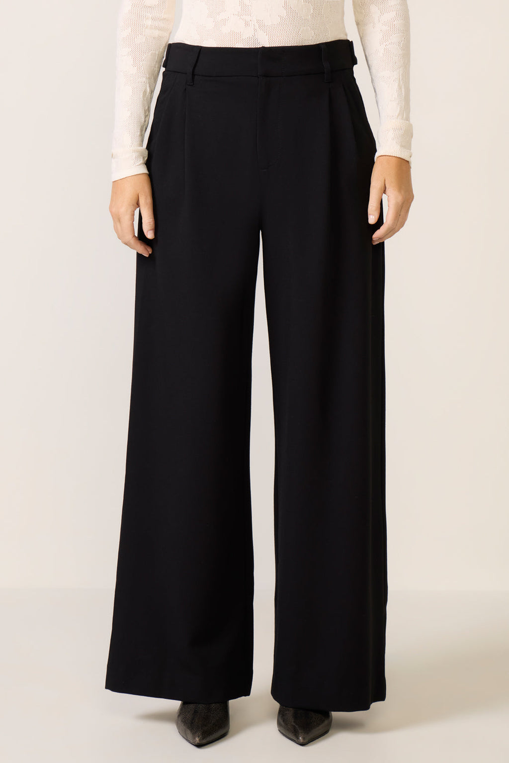 Cheryl Pleated Knit Wide Leg Trouser - Image 5