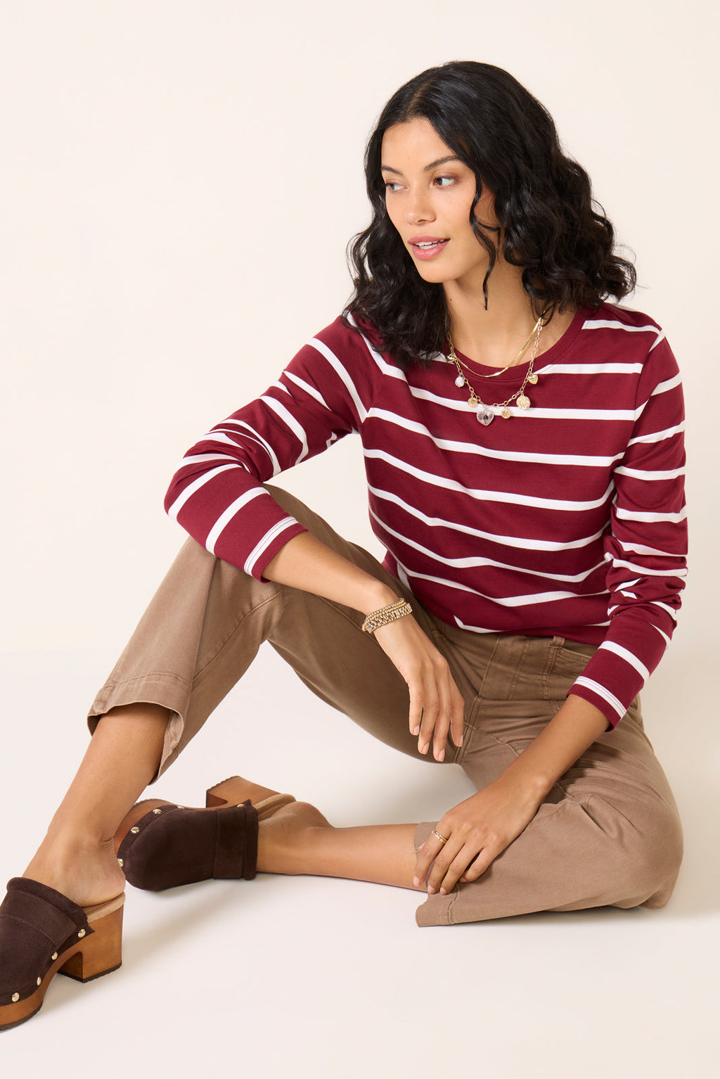 Ever Perfect Long Sleeve Stripe Tee - Image 3