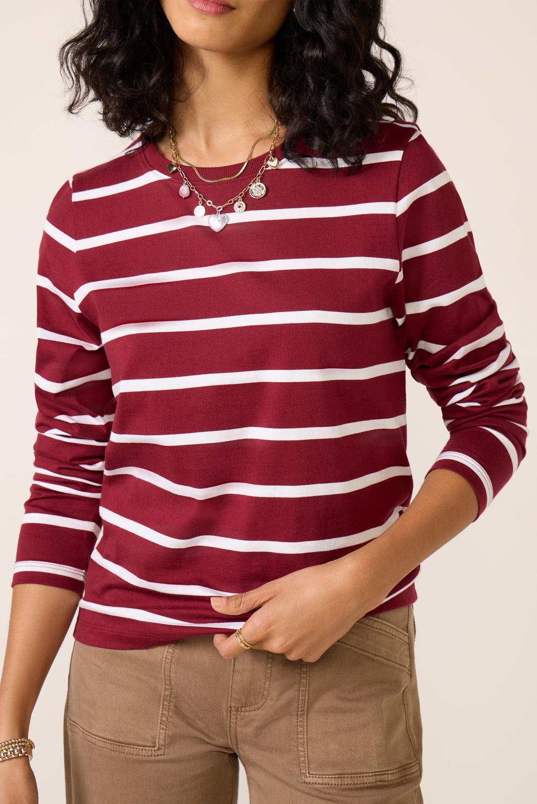 Ever Perfect Long Sleeve Stripe Tee - Image 5