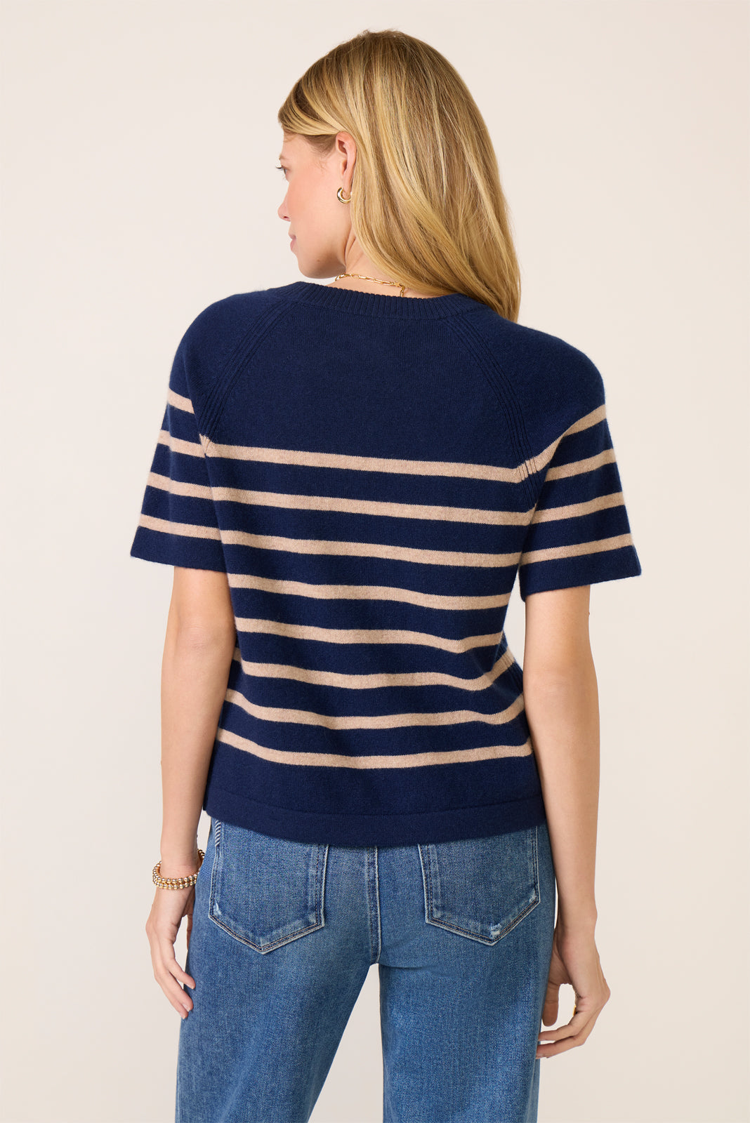 Katie Short Sleeve Raglan Cashmere Tee - Image 4