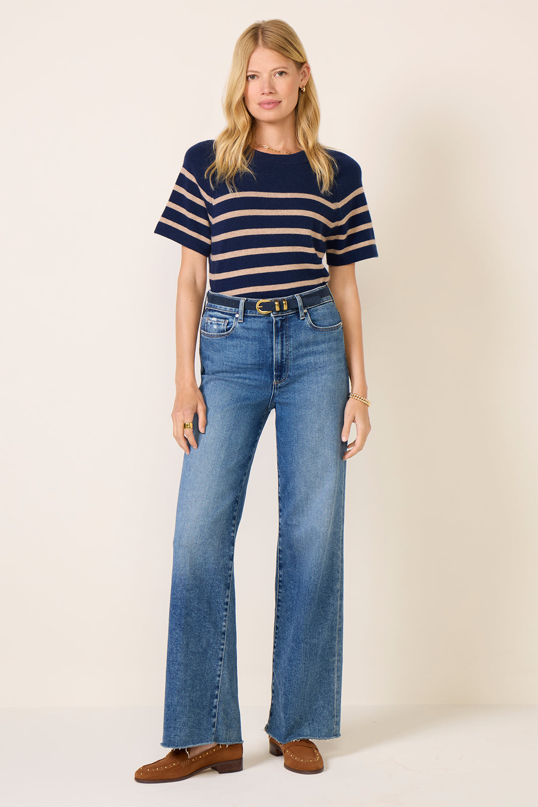 Katie Short Sleeve Raglan Cashmere Tee - Image 2