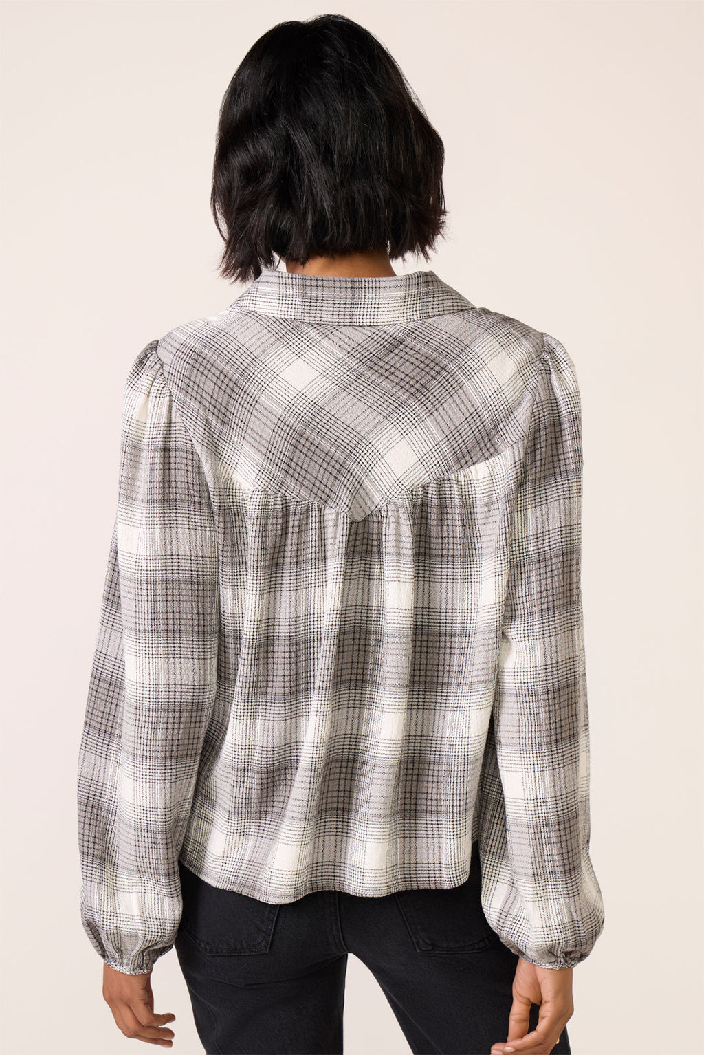 Maleah Pucker Plaid Blouse - Image 4