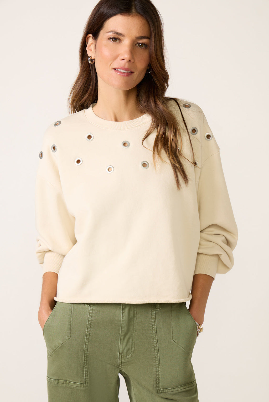 Tayisha Grommet Sweatshirt