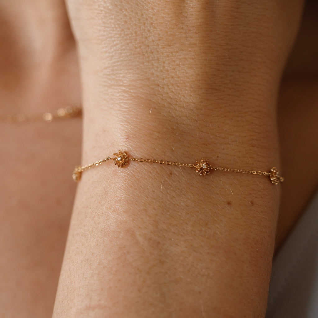 November CZ Birth Flower Station Bracelet - Image 2