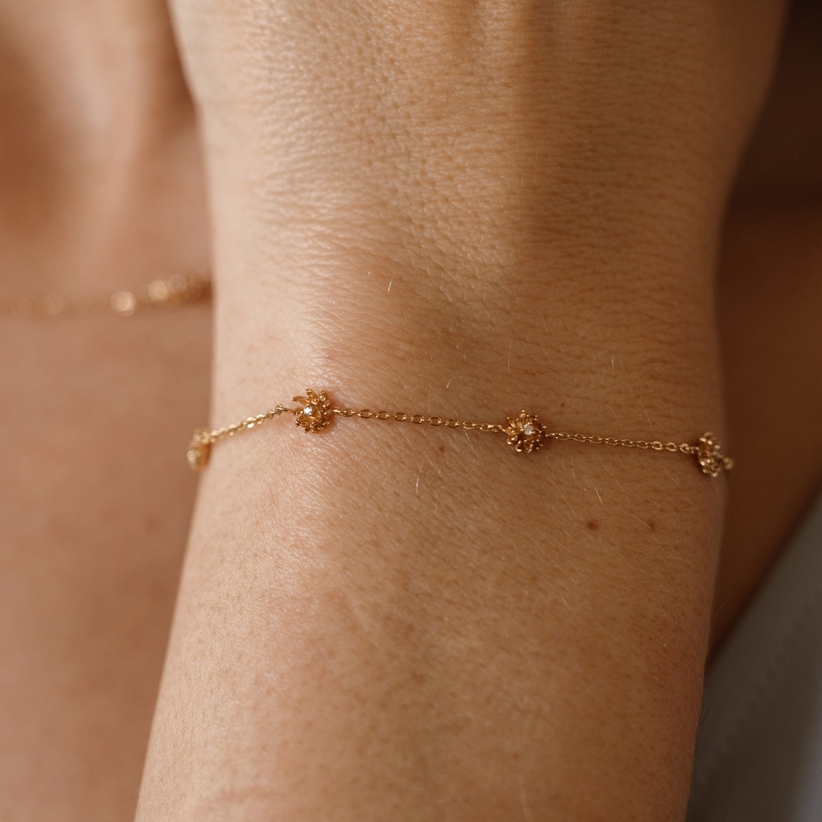 November CZ Birth Flower Station Bracelet - Image 2