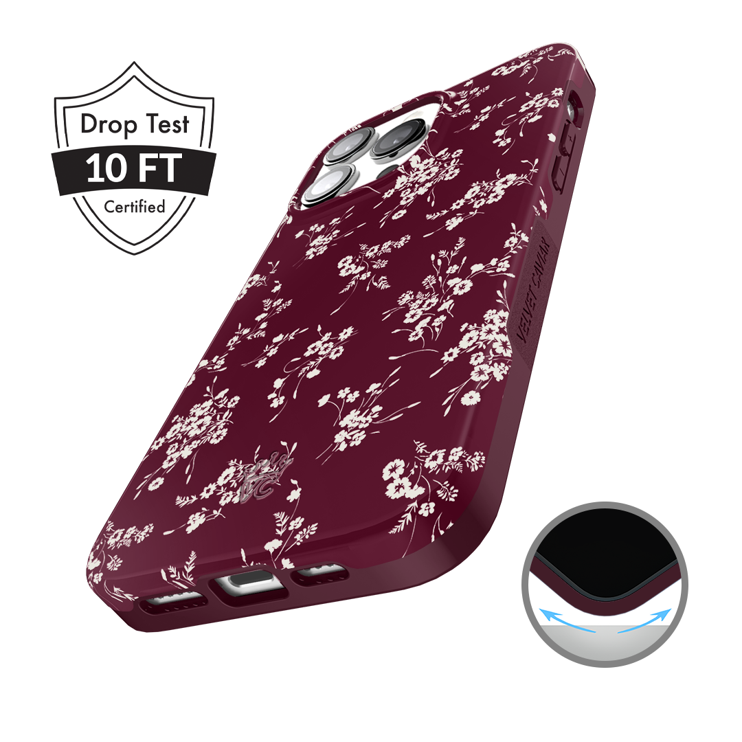 French Burgundy Floral iPhone Case