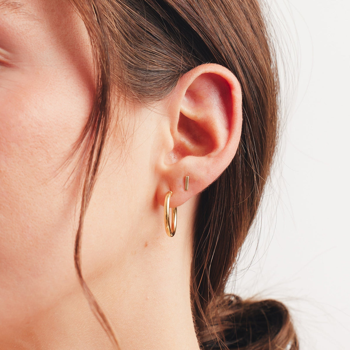 14k Bar Stud Earring (Flat Back) - Image 2
