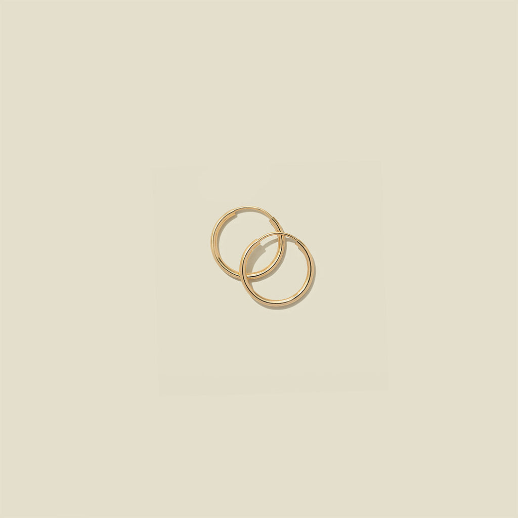 14k Live In Hoop Earrings - 12mm