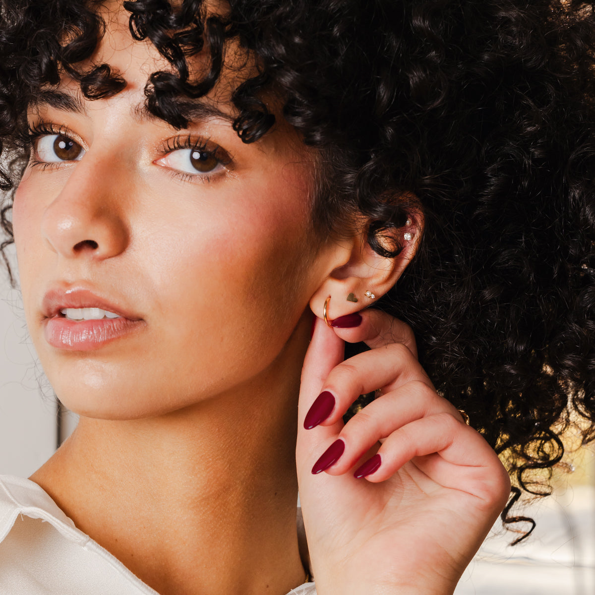 14k Live In Hoop Earrings - Image 2