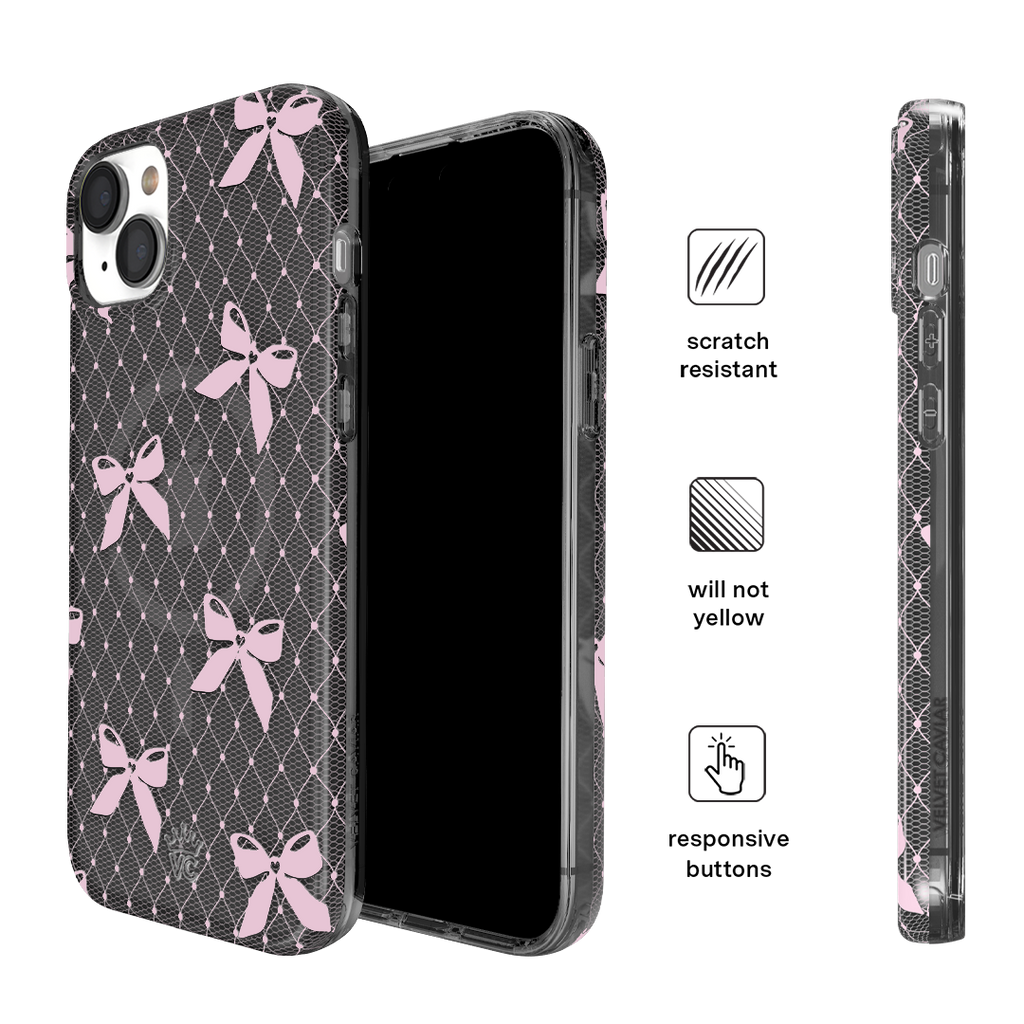 Lacy Pink Bows iPhone Case