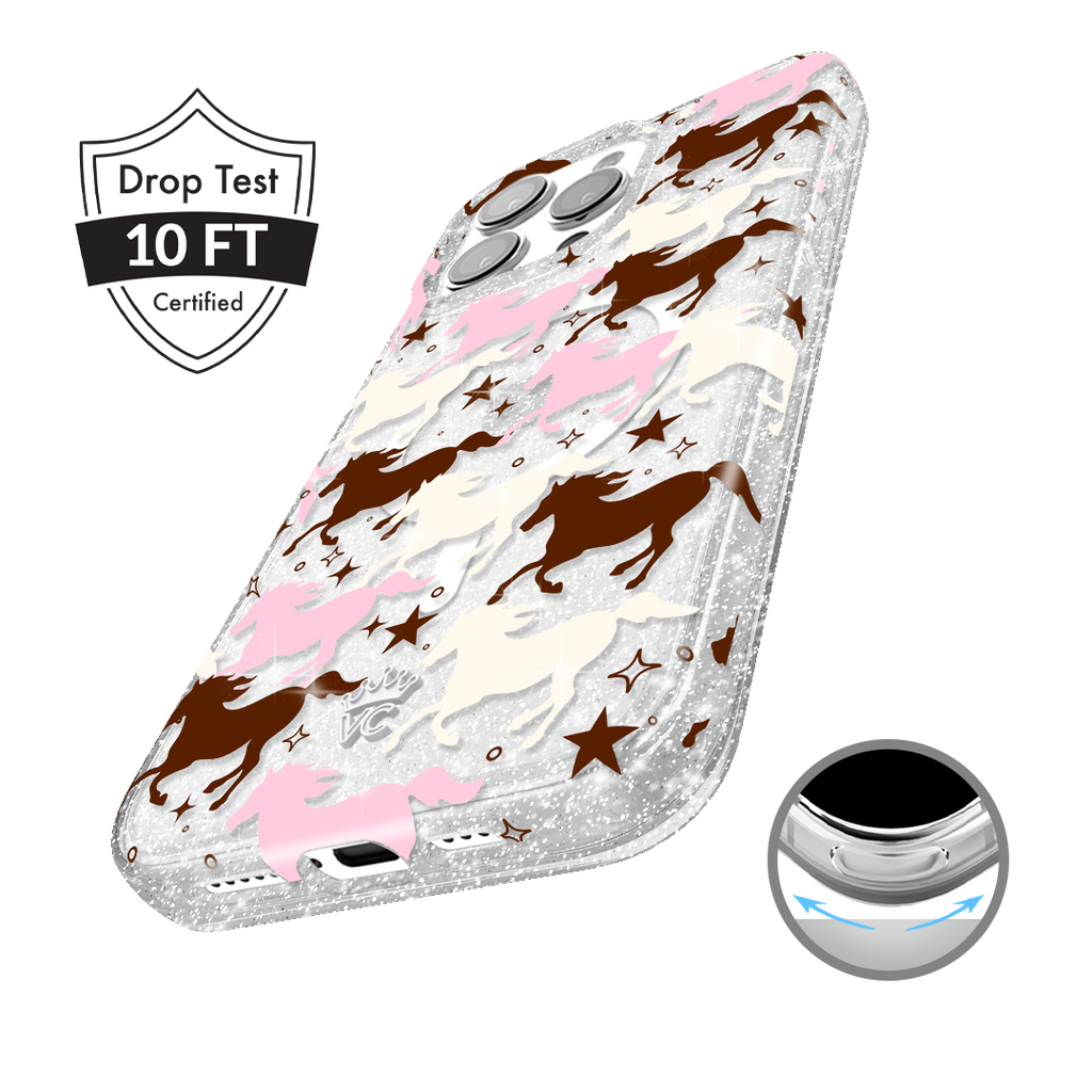 Pink Pony Glitter iPhone Case
