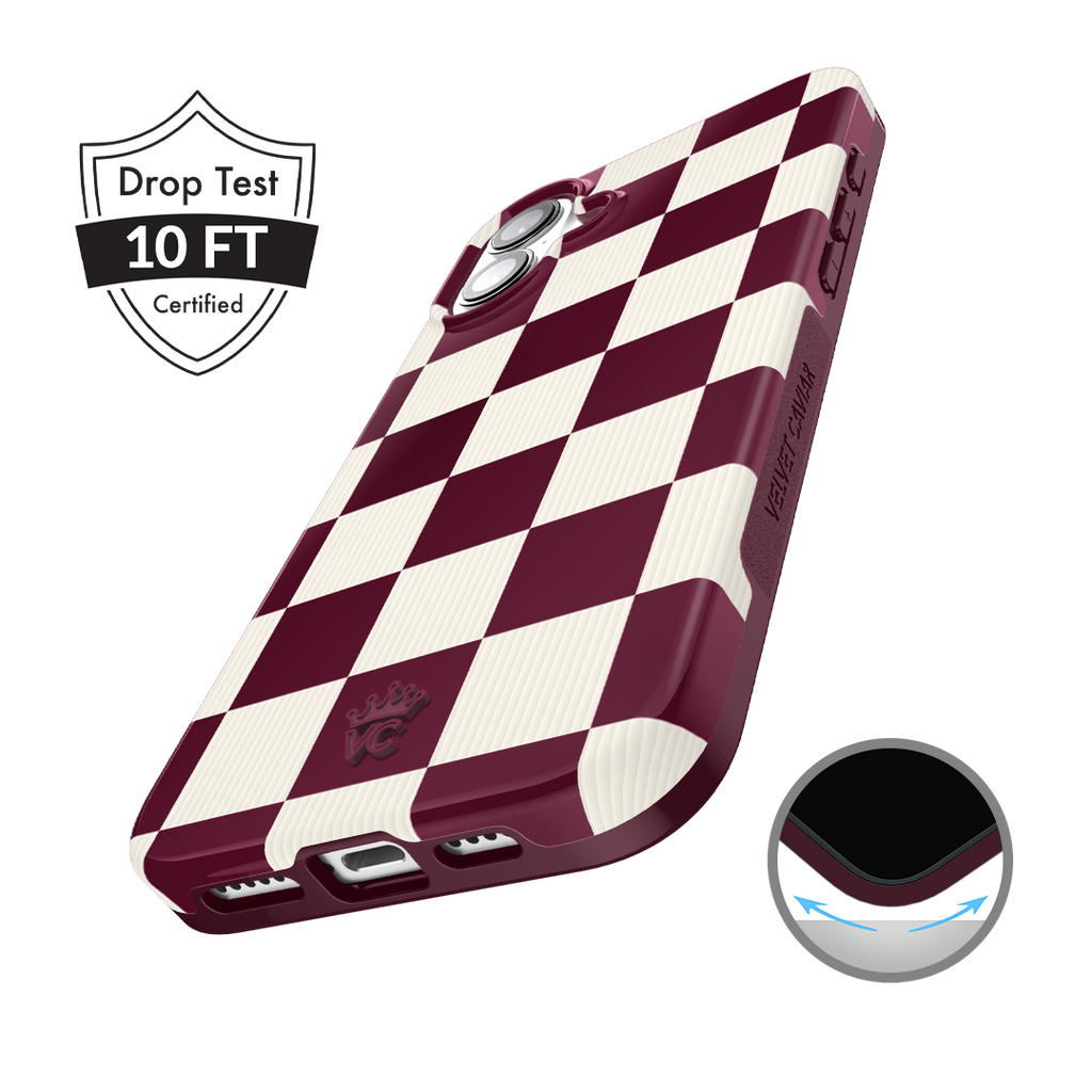 Burgundy Vibe Check iPhone Case