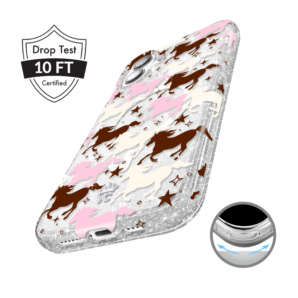 Pink Pony Glitter iPhone Case