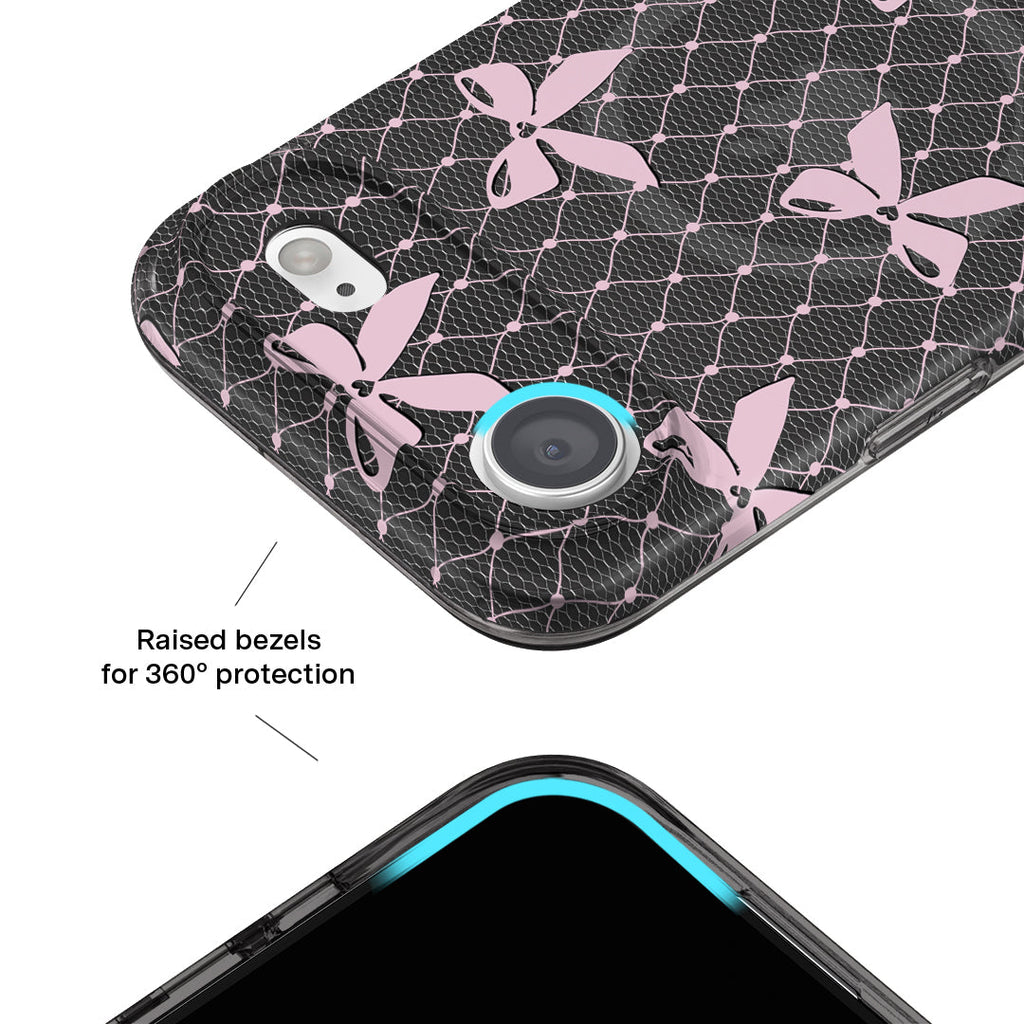 Lacy Pink Bows iPhone Case