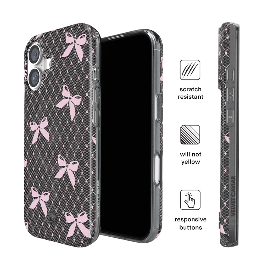 Lacy Pink Bows iPhone Case