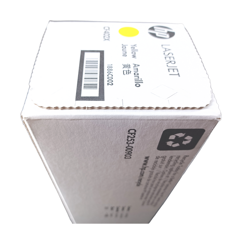 Genuine HP CF402X Yellow High-Yield Toner Cartridge 201X, Plain Box