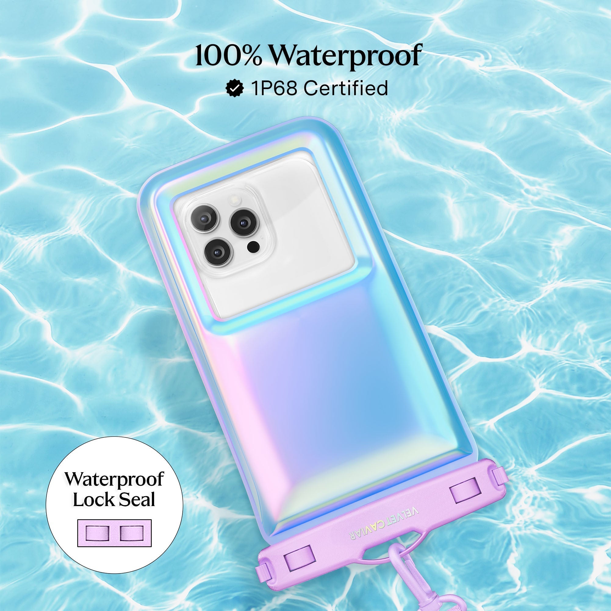 Lavender Holo Waterproof Floating Phone Pouch