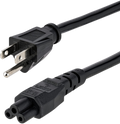 Laptop Power Cord, NEMA 1-15P to C5 (Mickey Mouse), 10A 125V, 18AWG Laptop Replacement Cord
