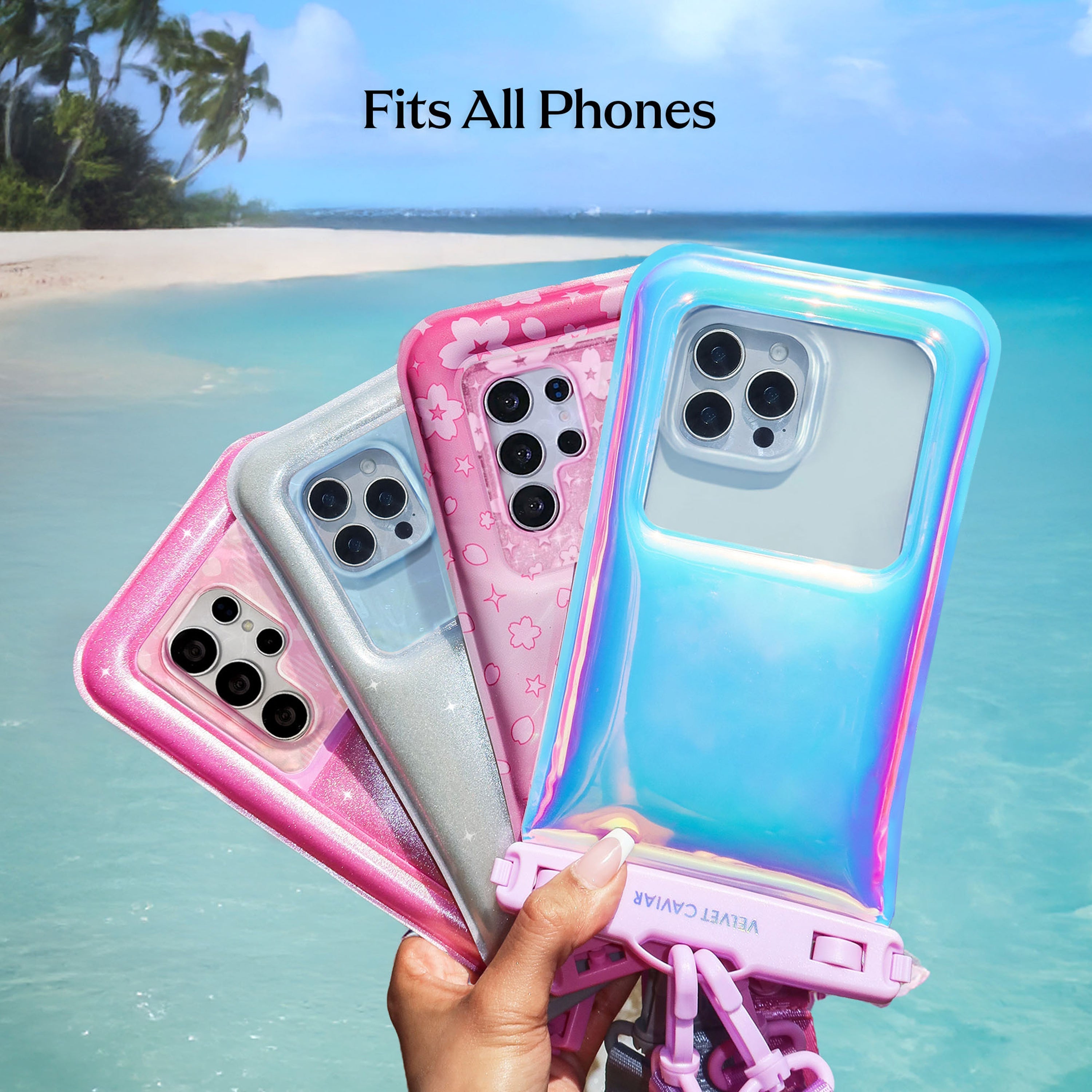 Silver Stardust Glitter Waterproof Floating Phone Pouch