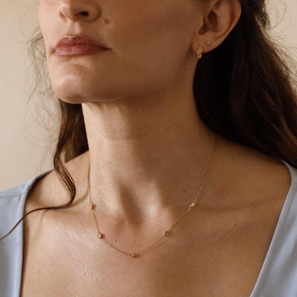August CZ Birth Flower Station Necklace - Image 2