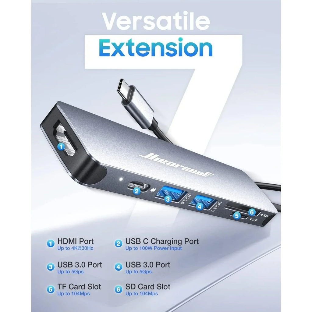 USB C Hub Multiport Adapter - 7 in 1 Dongle