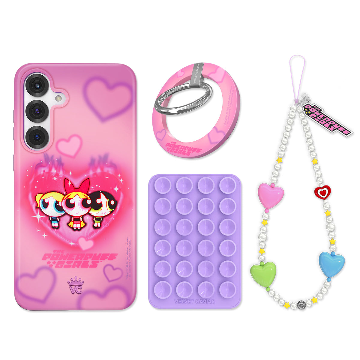The Powerpuff Girls Airbrush Hearts Samsung Bundle Set