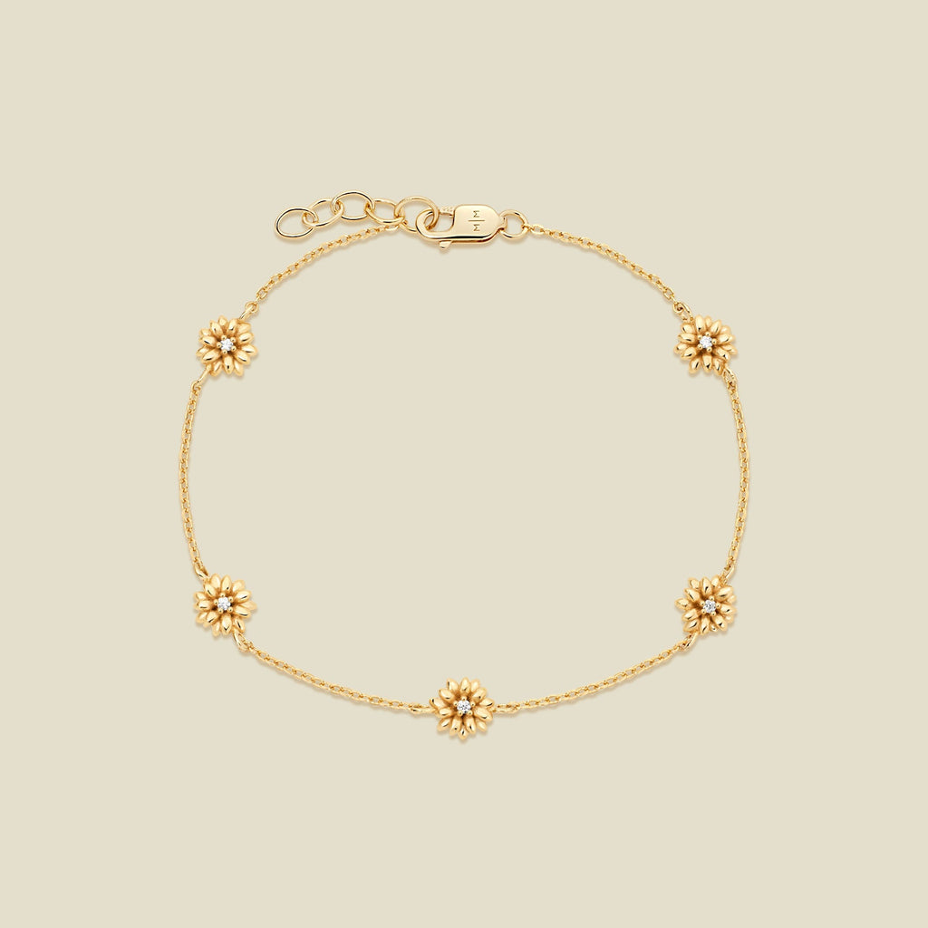 April CZ Birth Flower Station Bracelet