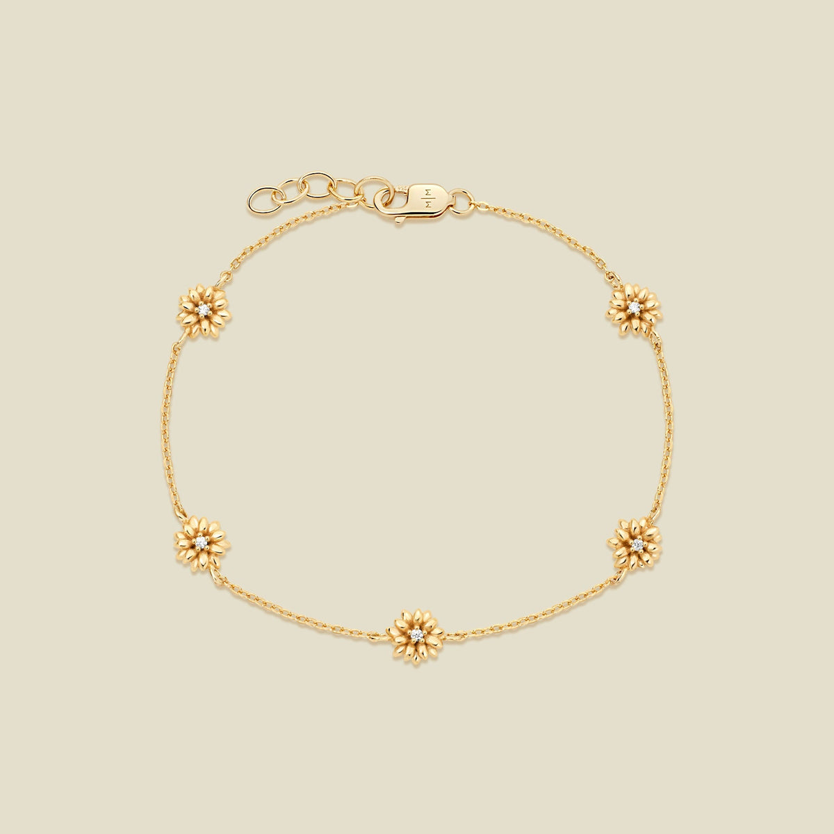 April CZ Birth Flower Station Bracelet