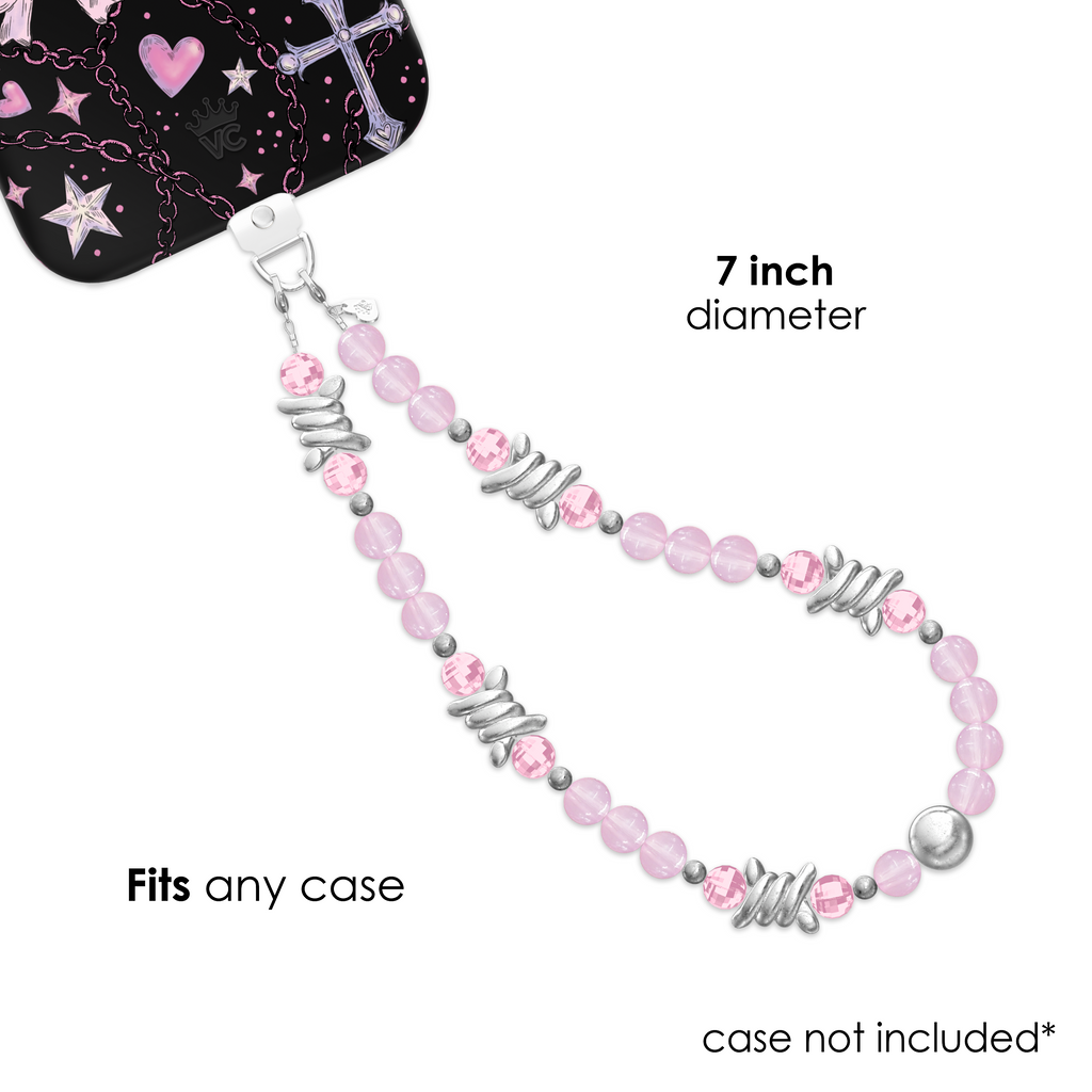 Pink Barbed Wire Phone Charm