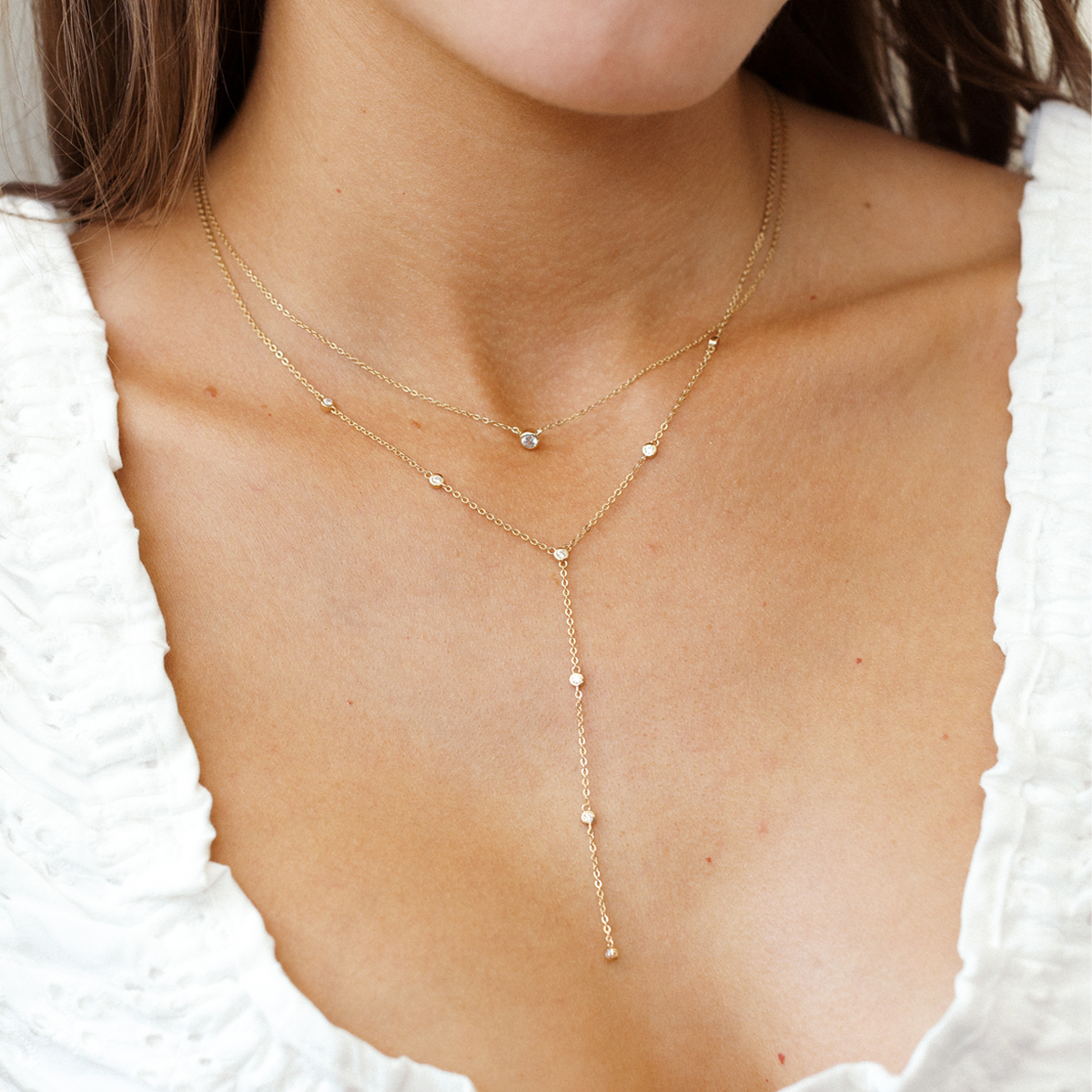 CZ Poppy Solitaire Necklace - Image 4