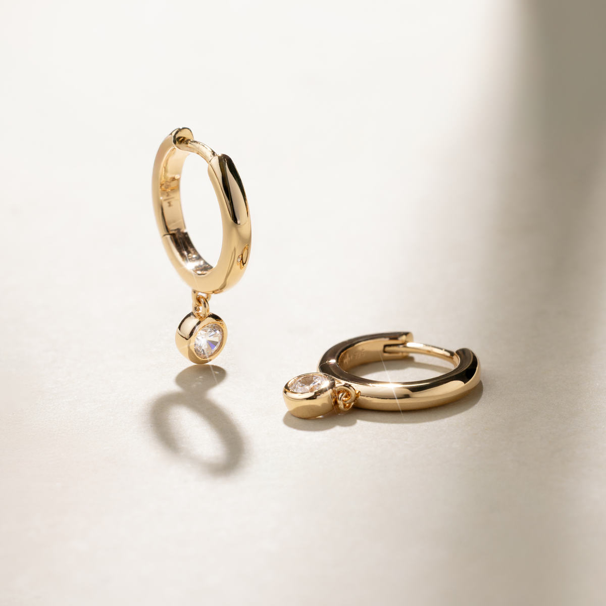 CZ Poppy Drop Hoop Earrings - Image 3