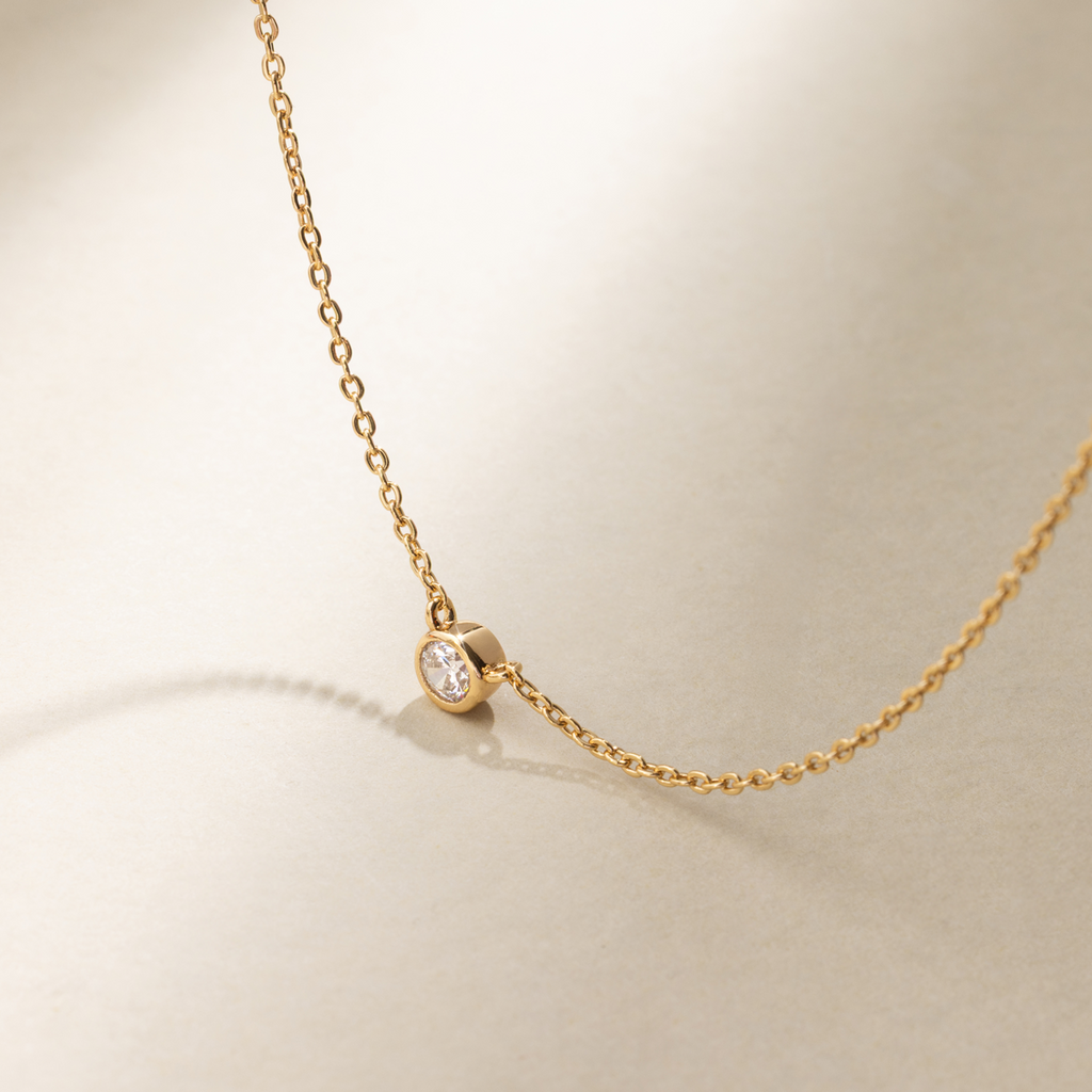 CZ Poppy Solitaire Necklace - Image 3