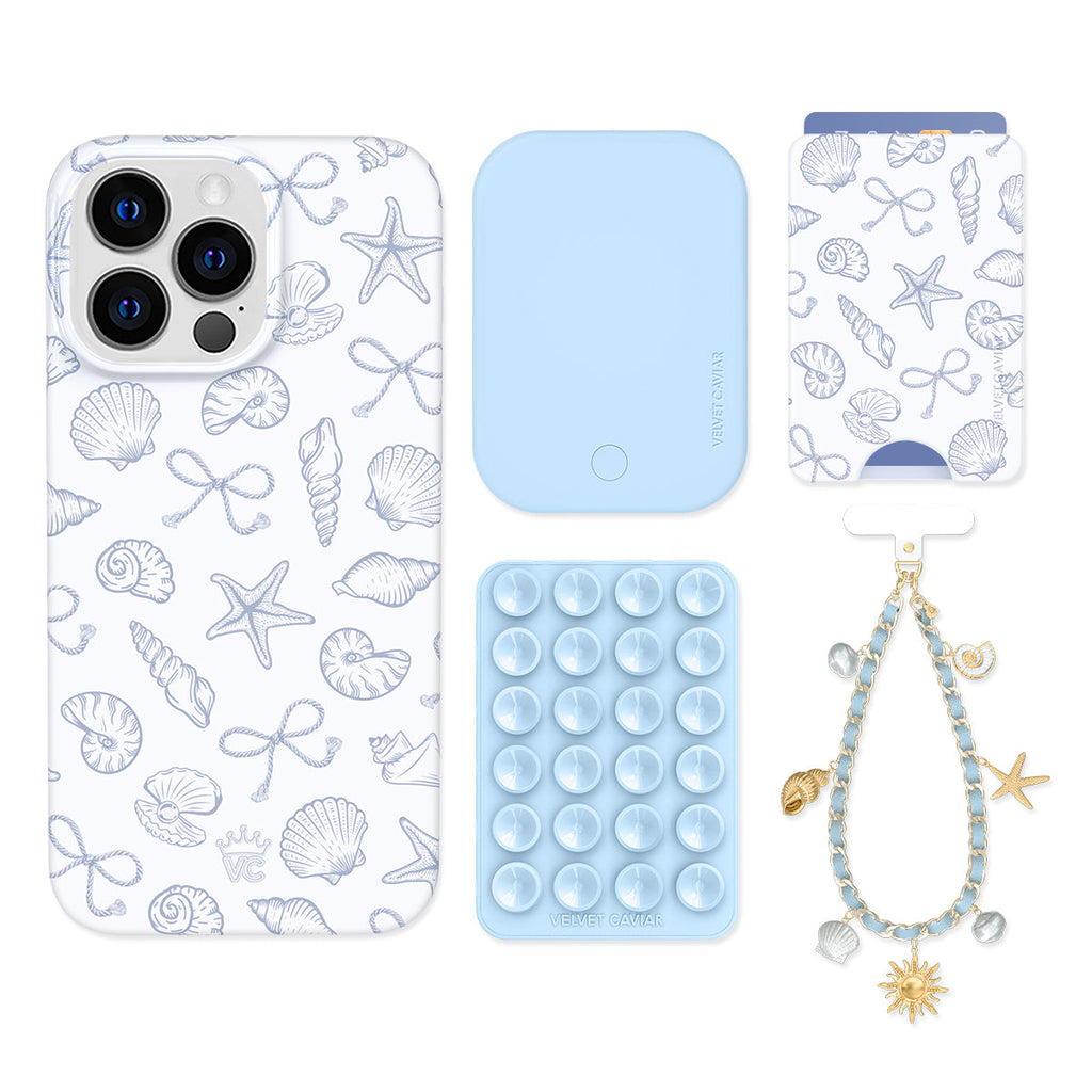 Coastal Seashells iPhone Bundle Set - Wallet