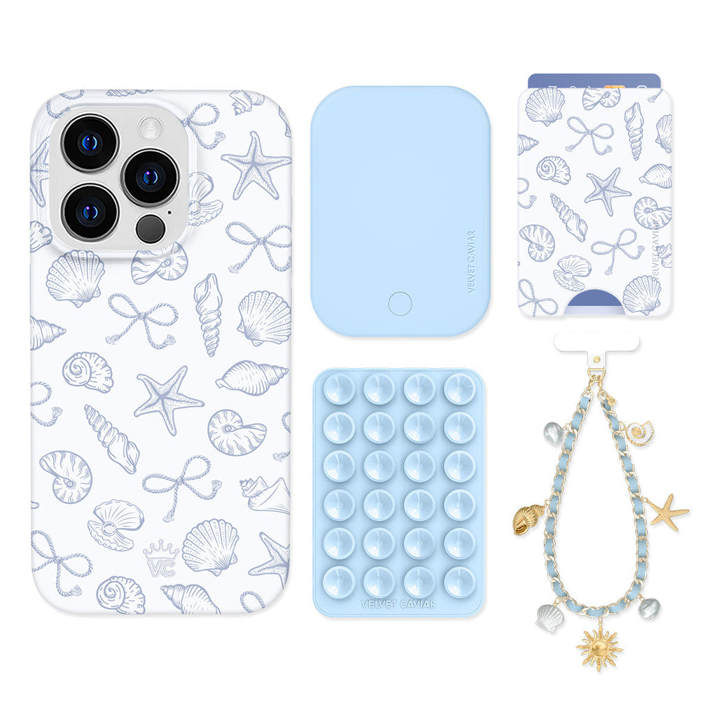 Coastal Seashells iPhone Bundle Set - Wallet