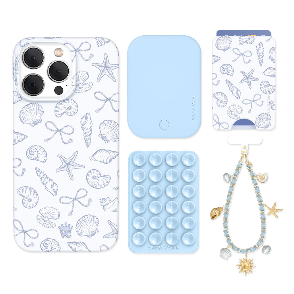 Coastal Seashells iPhone Bundle Set - Wallet
