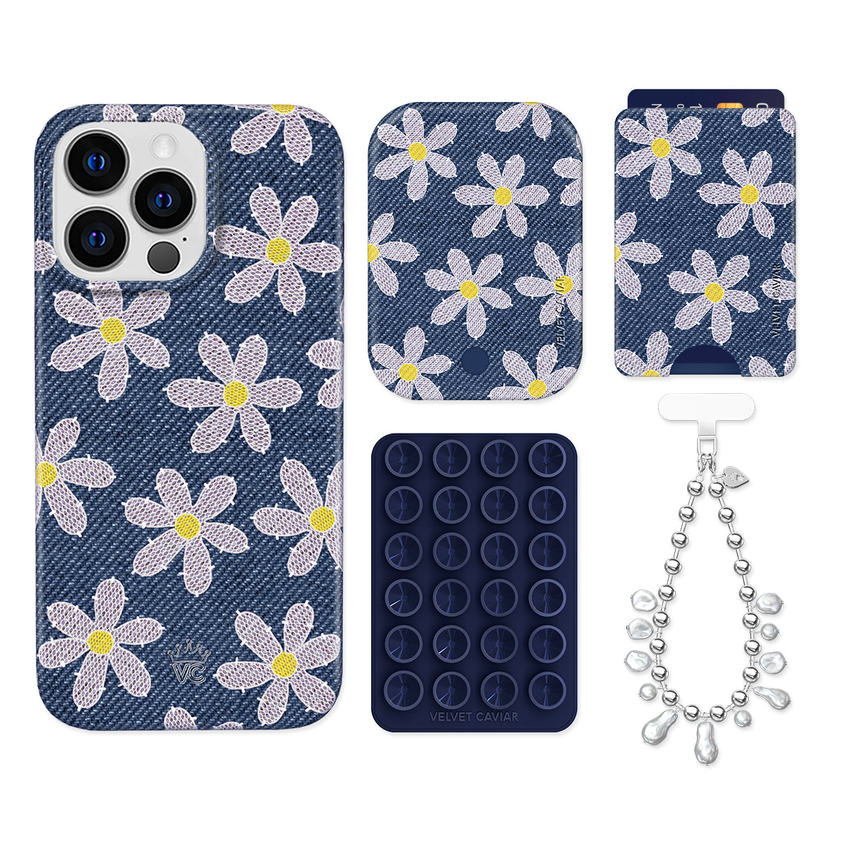 Denim Daisy iPhone Bundle Set - Wallet