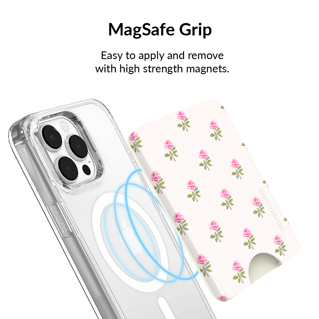 Pink Peony Floral MagSafe Wallet