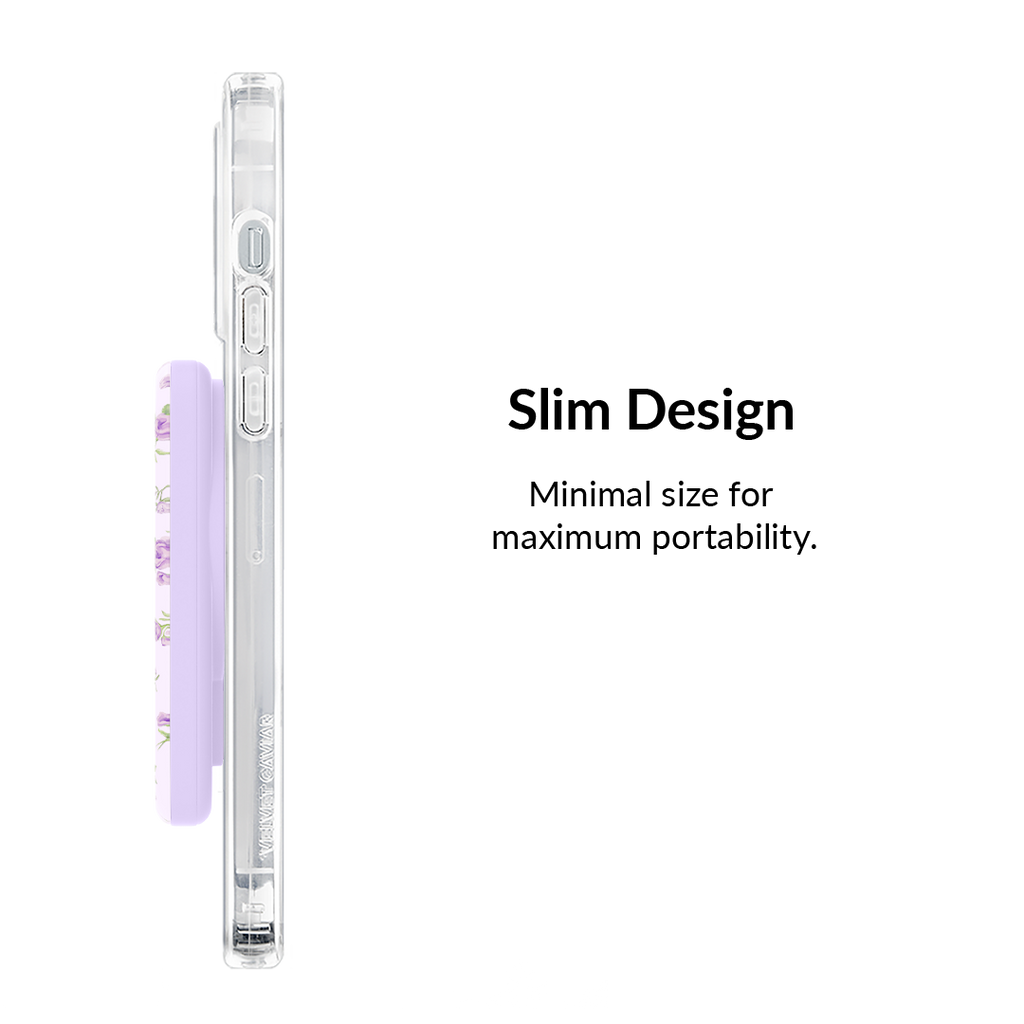 Dainty Lilac Floral MagSafe Battery Power Pack