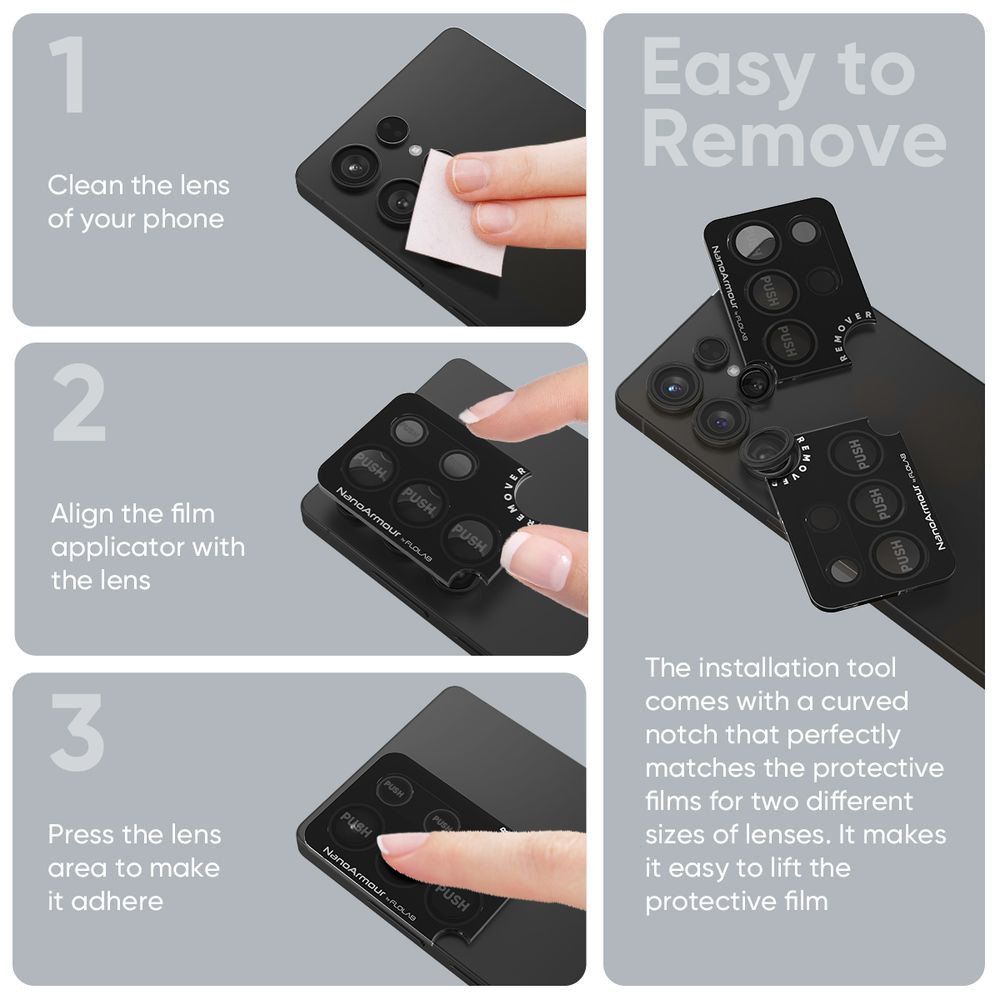 FLOLAB NanoArmour for Samsung Galaxy S25 Ultra Camera Lens Protector Anti Reflective Coating - 3 Color Options