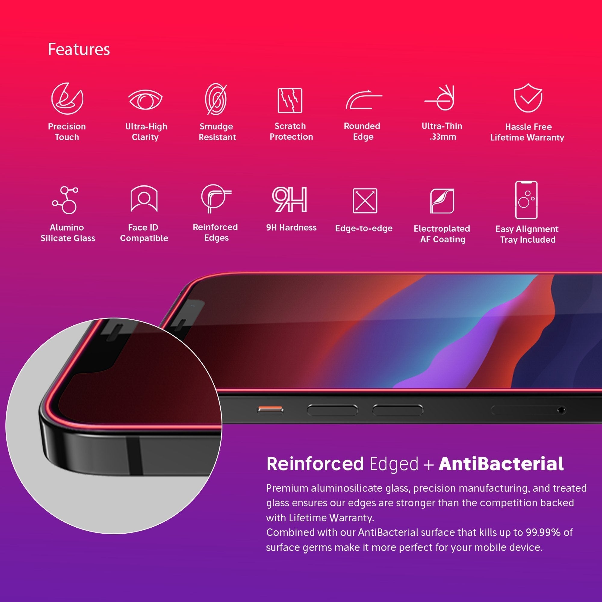 NanoArmour Best iPhone 12 Pro Screen Protector Edge-to-Edge