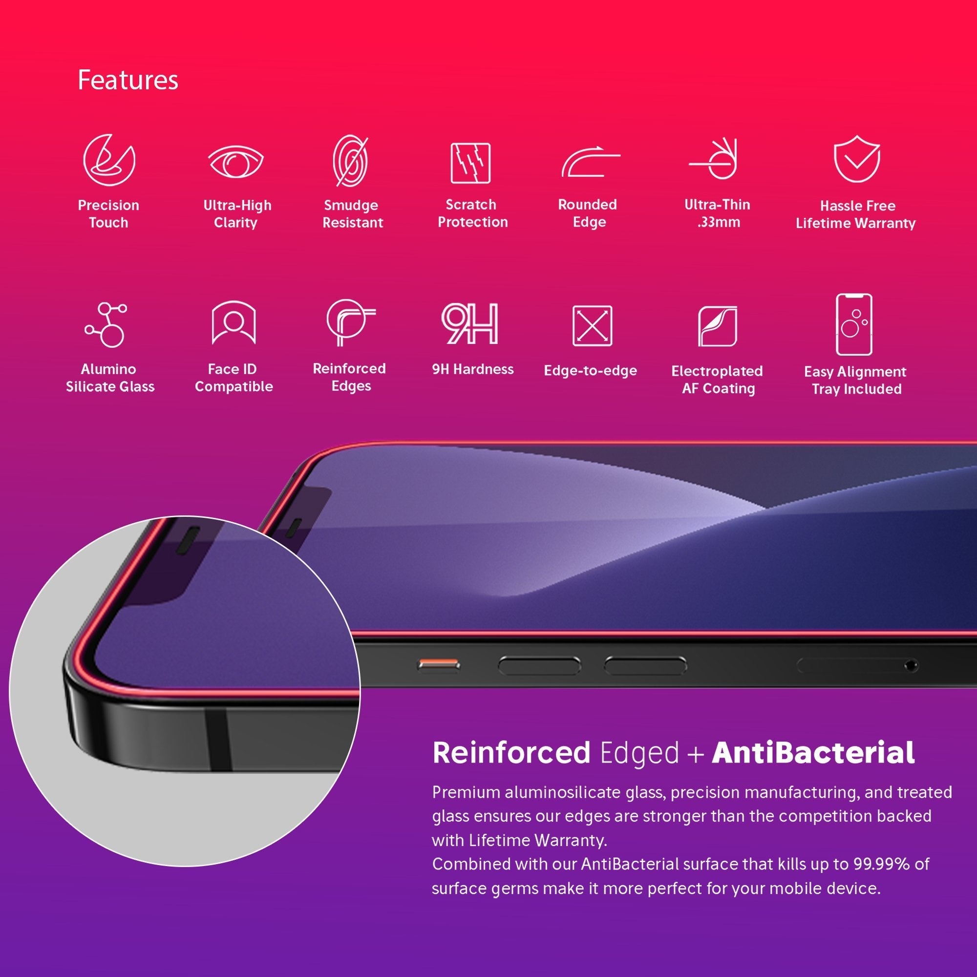 NanoArmour for 12 Pro Max Anti-Blue light Screen Protector Edge-to-Edge